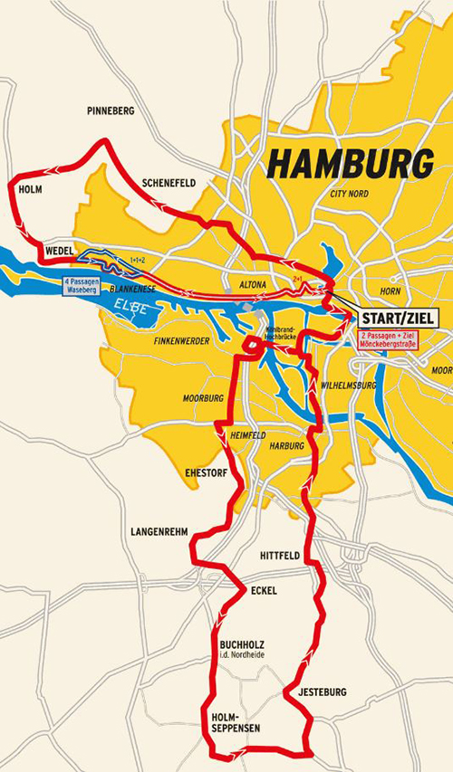 Carte Cyclassics Hamburg 2015